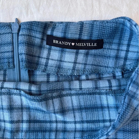 BRANDY MELVILLE | Blue Plaid Mini Skirt - Picture 3 of 5